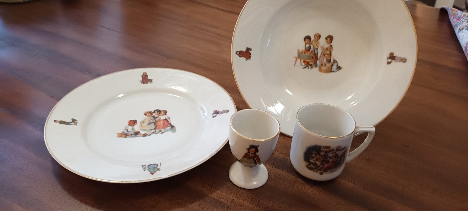 Vintage Jäger Kinder Servies - 4 Delig omstreeks 1925, Ophalen of Verzenden