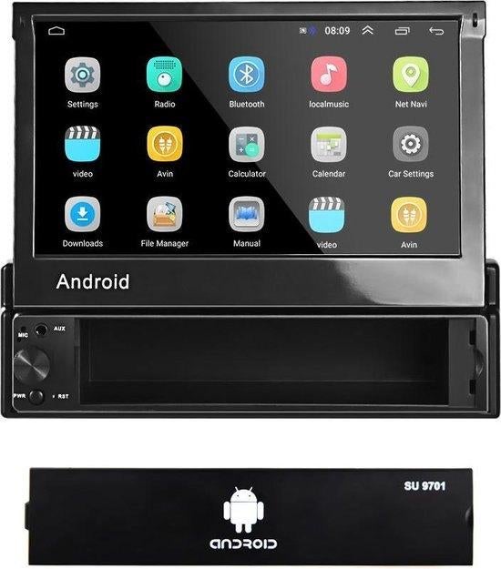 1 Din Autoradio _ Android 8.1 met 7' HD klapscherm, Ophalen, Zo goed als nieuw