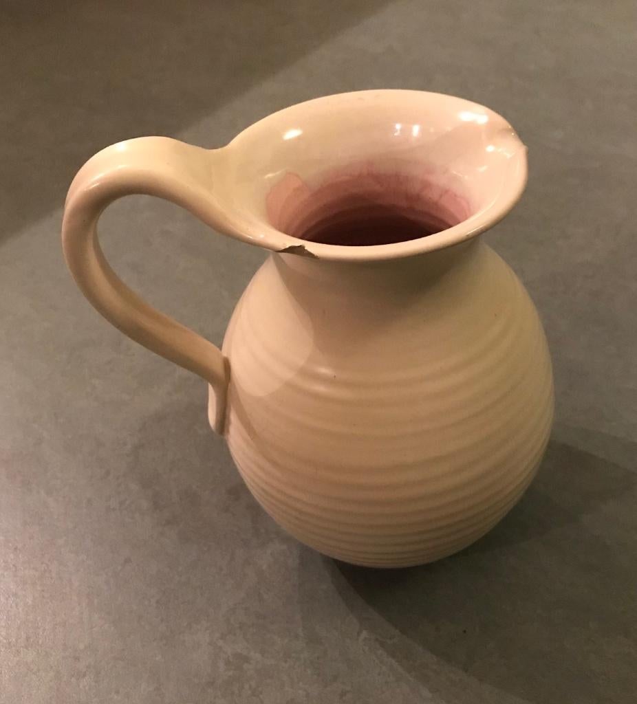 Mobach kan, jaren 30, crème; Art Déco nr.12; hoog: 17 cm., Ophalen of Verzenden