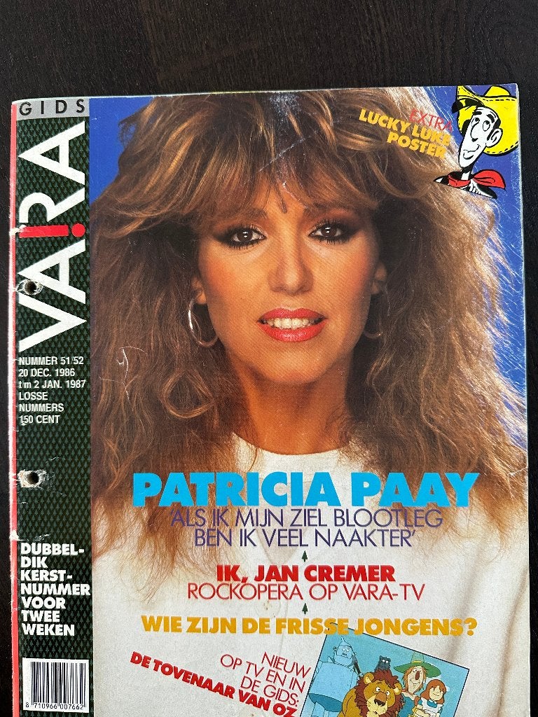 VARA Gids 20 dec 1986, Patricia Paay, Jan Cremer, Domino, Ophalen of Verzenden, Gelezen, Muziek, Film of Tv