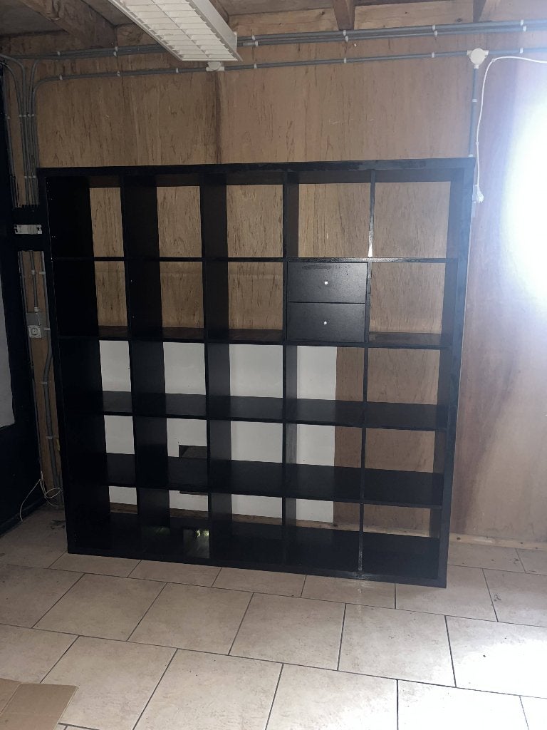 KALLAX kast, zwartbruin, 182x182 cm, Ophalen, Gebruikt, Modern, Functioneel, 150 tot 200 cm