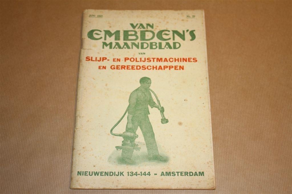 Van Embden\'s Maandblad - Gereedschappen e.d. 1927 !!, Ophalen of Verzenden, Gelezen, Bouwkunde