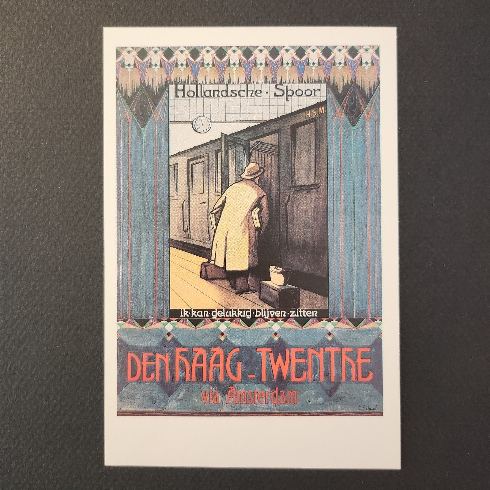 Kaart Hollandse Spoor poster - Den Haag Twente, Verzenden, 1980 tot heden, Ongelopen, Cultuur en Media