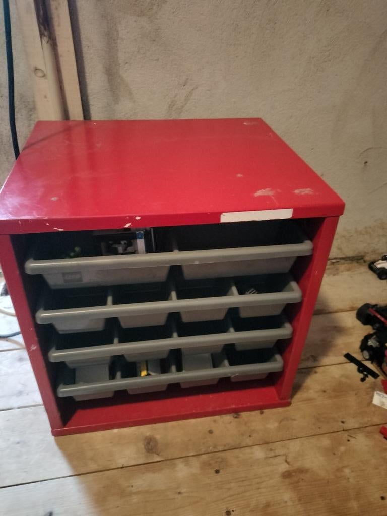 Lego opbergkast met lades - rood, Ophalen, Gebruikt, Accessoire, Lego