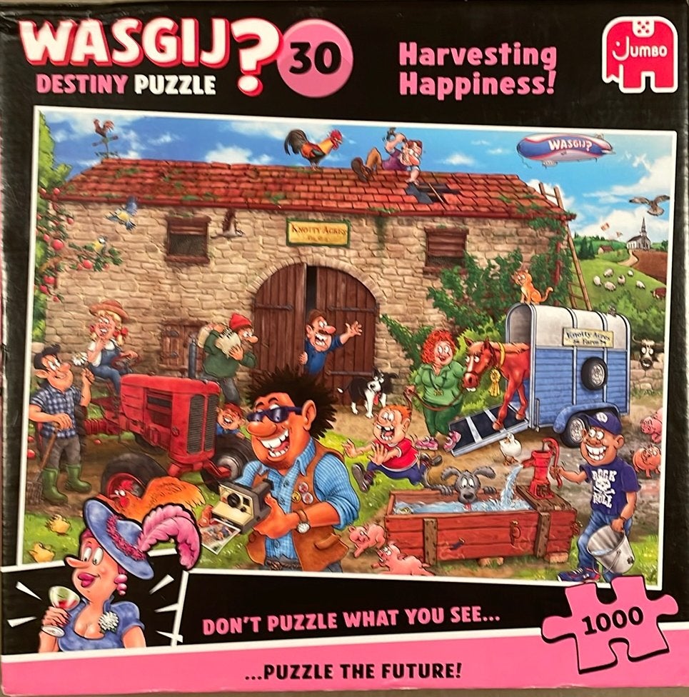 Wasgij Destiny puzzle 30 Harvesting happiness 1000 stukjes, Ophalen of Verzenden, 500 t/m 1500 stukjes, Zo goed als nieuw, Legpuzzel