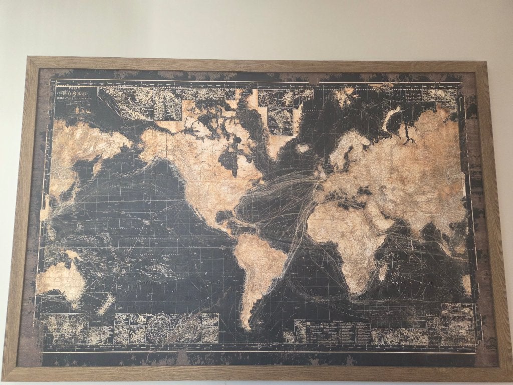 Grote Wereldkaart, Ophalen, Gebruikt, Schilderij, 120 cm