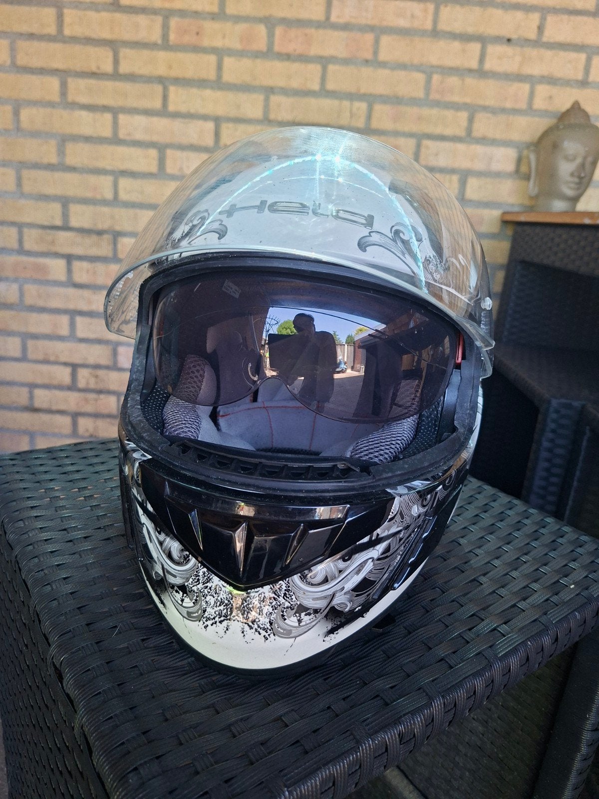 ZGAN Held motorhelm met ingebouwde zonnebril en draagtas, Motoren, Kleding | Motorhelmen, XS, Integraalhelm, Tweedehands, Ophalen