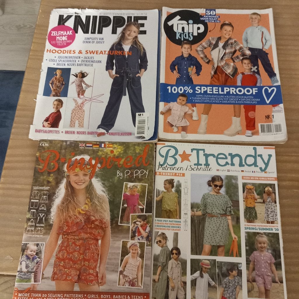4 modebladen ,knippie b trendy en b inspired., Overige typen, Kind, Knippie, Ophalen of Verzenden
