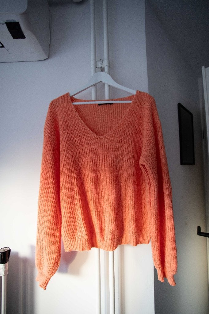 Oranje/roze wollen trui Ydence maat M, Kleding | Dames, Truien en Vesten, Maat 38/40 (M), Oranje, Gedragen, Ydence