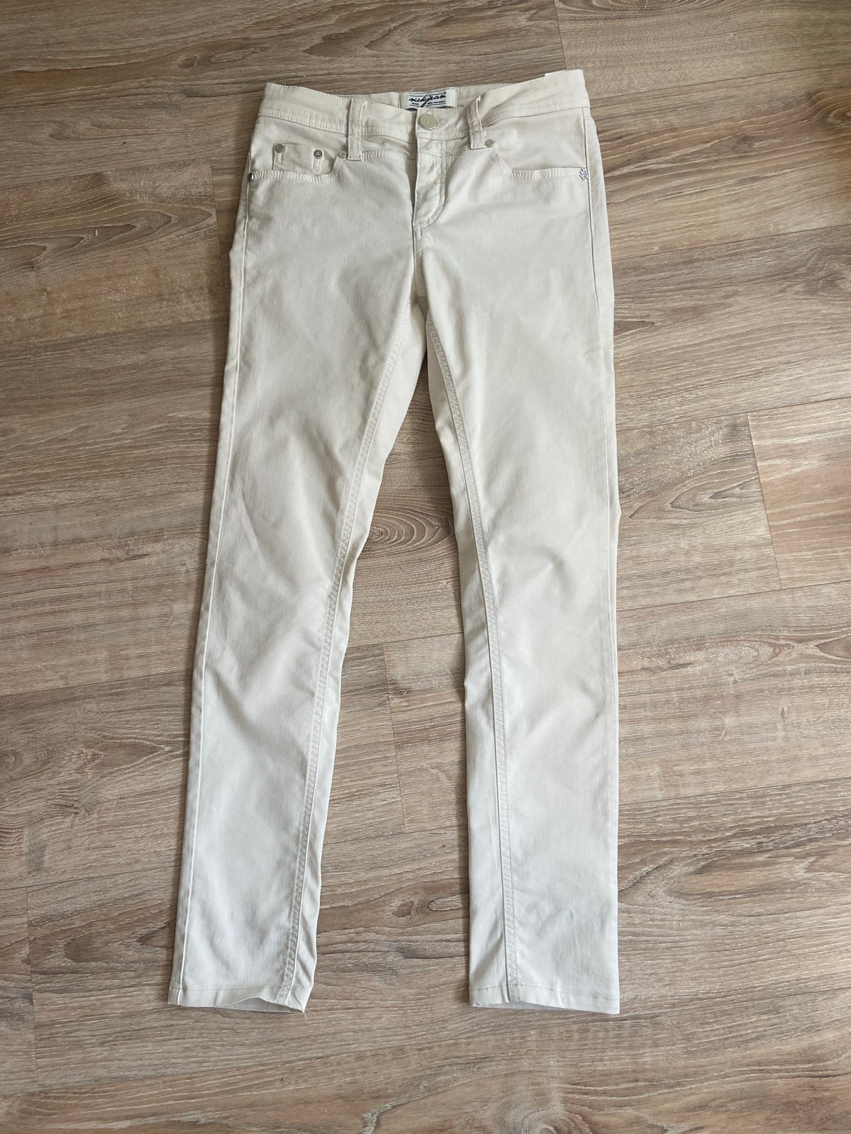 Nickjean stretch broek crème regular fit maat 36, Ophalen of Verzenden, Zo goed als nieuw, Maat 36 (S), Beige