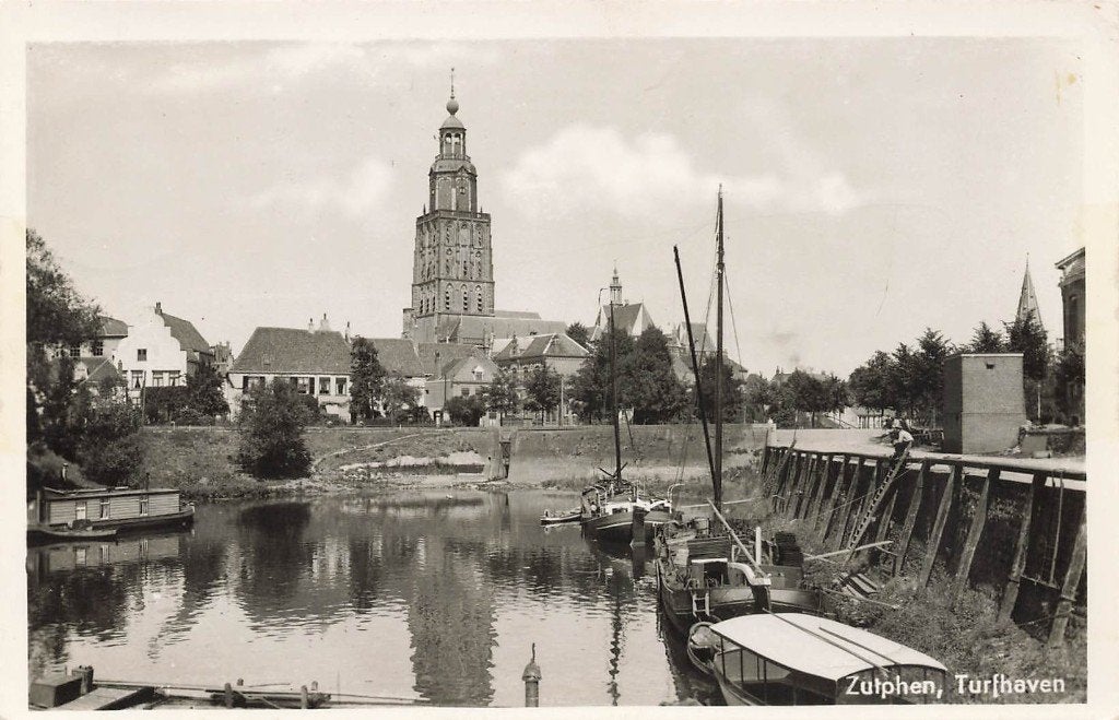 Zutphen, Turfhaven, Ophalen of Verzenden, 1940 tot 1960, Gelopen, Gelderland