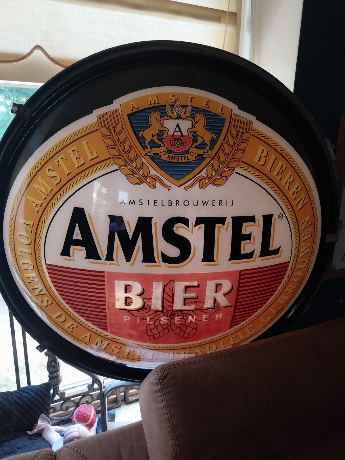 Vintage Amstel Bier Lichtbak - Reclamebord, Verzamelen, Ophalen, Gebruikt, Lichtbak of (neon) lamp