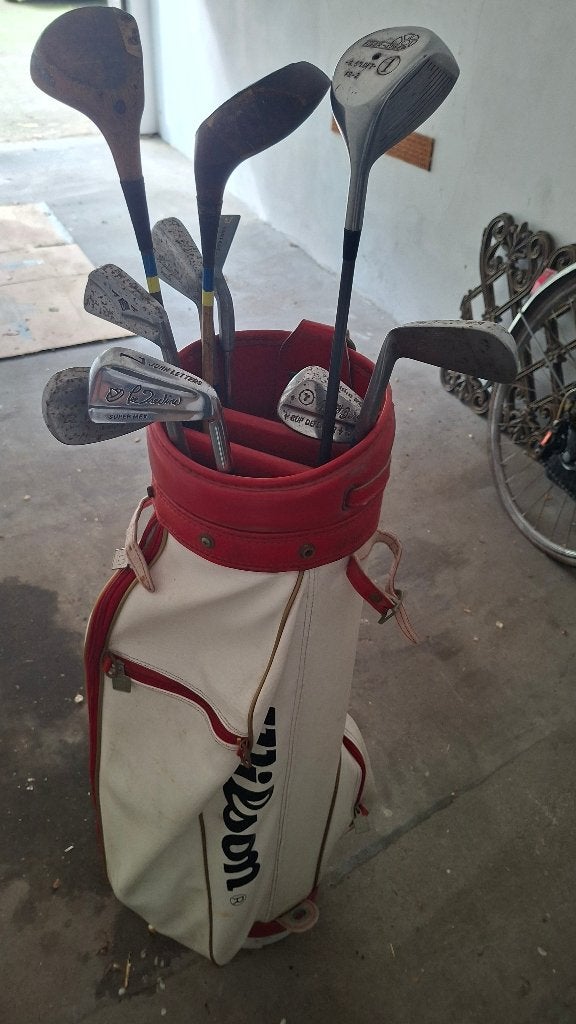Retro     Golftas met sticks, Sport en Fitness, Ophalen, Gebruikt, Tas, Overige merken