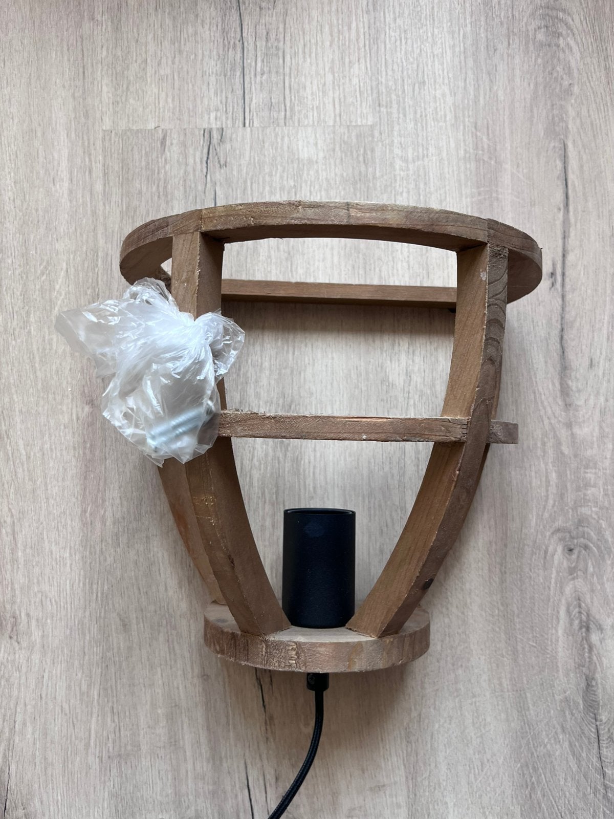 Houtlook wandlamp, Huis en Inrichting, Lampen | Wandlampen, Ophalen, Nieuw