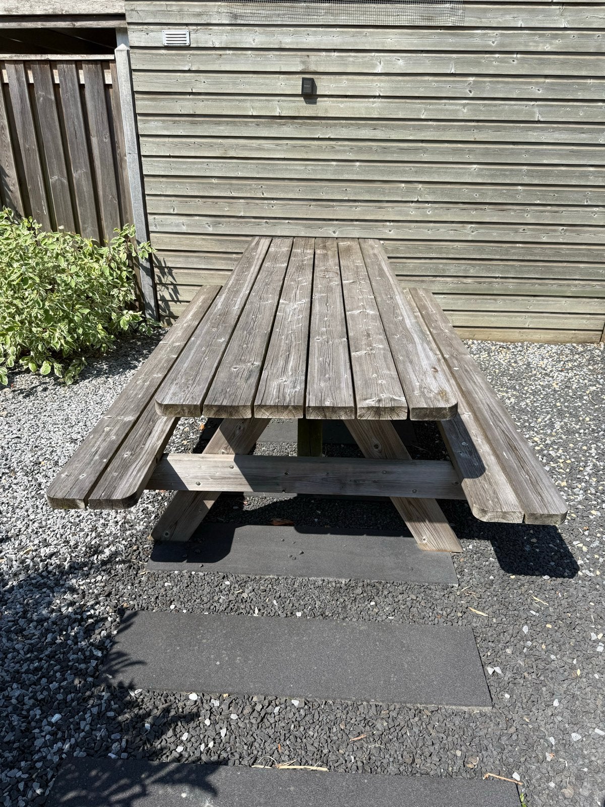 Houten picknicktafel T.E.A.B. 270 cm voor 6-8 personen, Ophalen, Gebruikt, Rechthoekig, Hout