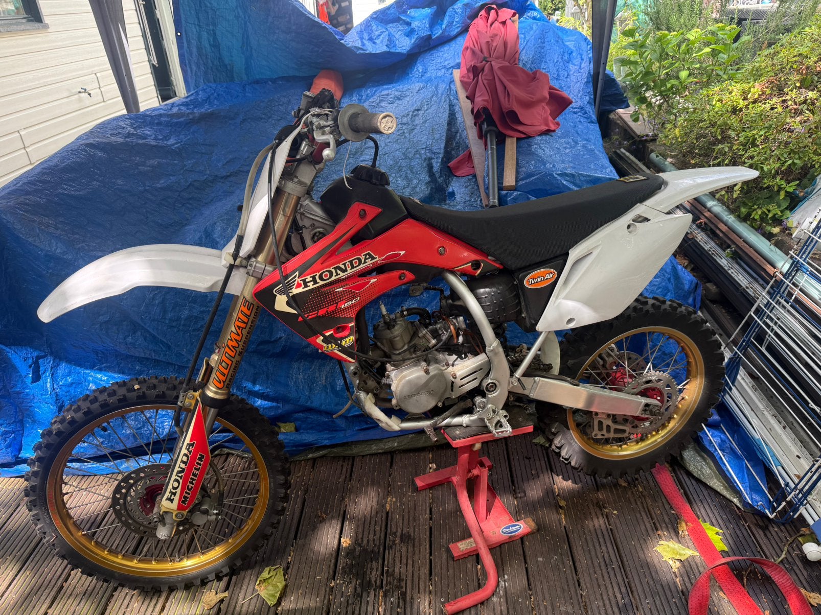 Project Honda CRF150 met blok CR80.rijd niet.bied vanaf 800, Ophalen, Zo goed als nieuw, 80 cc, Honda