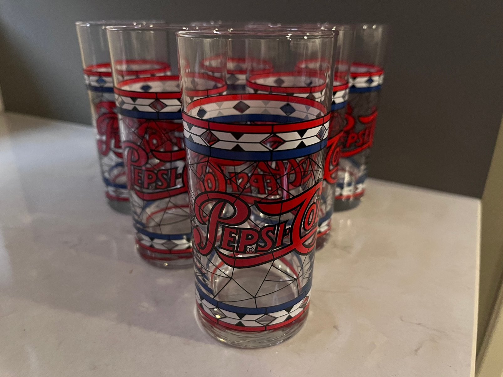 Set van 6 vintage drinkglazen Pepsi cola, Ophalen, Huis en Inrichting