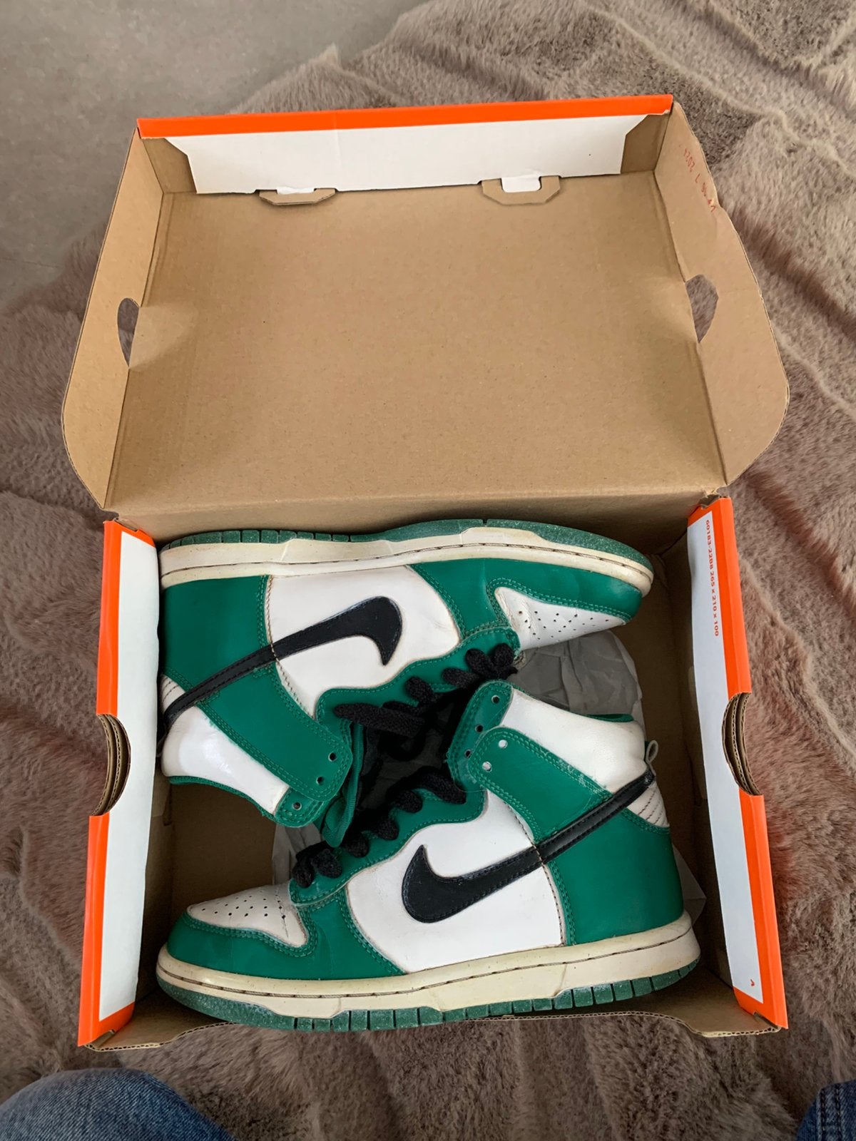 Nike dunks mid (groen-wit-zwart) maat 35,5, Ophalen, Gedragen, Overige kleuren, Sneakers of Gympen
