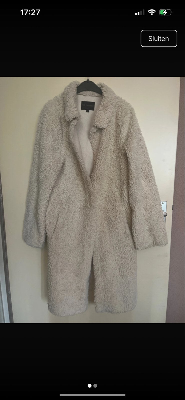 Teddy jas maat M, Ophalen of Verzenden, Gedragen, Maat 38/40 (M), Beige