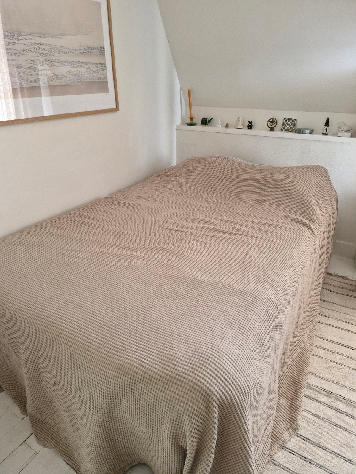 IKEA Hövag tweepersoonsmatras met houten bedframe, Huis en Inrichting, Slaapkamer | Bedden, Ophalen, Gebruikt, Overige kleuren