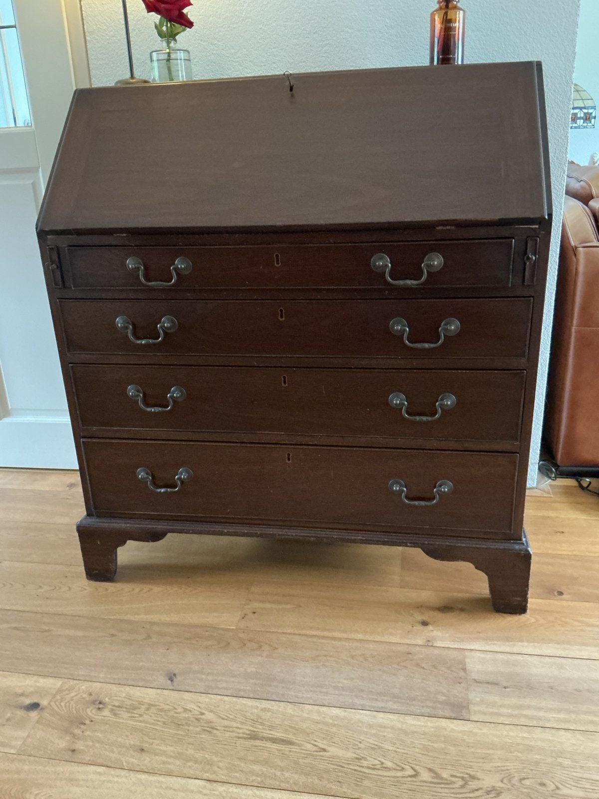 Te koop: mooie antieke secretaire., Ophalen, Gebruikt, 200 cm of meer, Teakhout