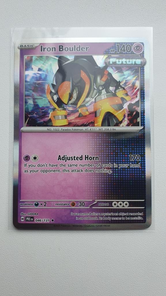 Iron Boulder 046/131 Holo Prismatic Evolutions Pokemon kaart, Ophalen of Verzenden, Zo goed als nieuw