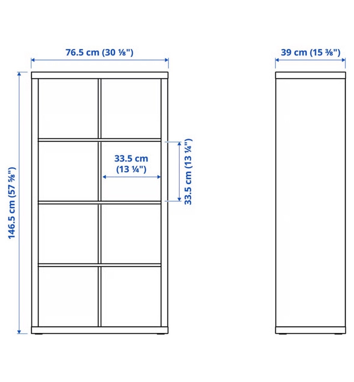 Ikea Kallax 8-vaks kast wit, Ophalen, 100 tot 150 cm, 50 tot 100 cm, Zo goed als nieuw