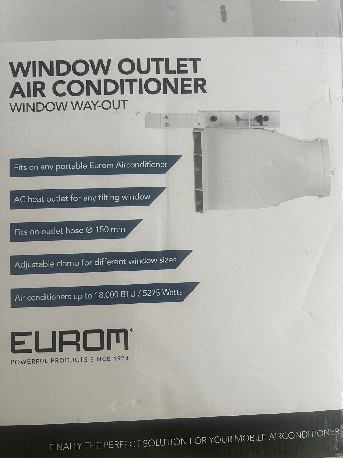 Eurom Window Outlet Air Conditioner - Raamuitlaat, Verzenden, Ventileren, Zo goed als nieuw, 100 m³ of groter