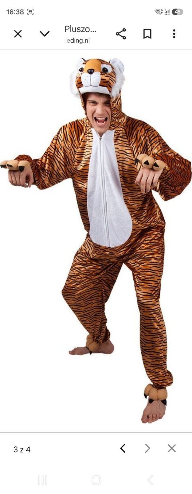Tijger kostuum - Carnaval/Verkleedfeest - Maat 1.80m, Ophalen of Verzenden, Zo goed als nieuw