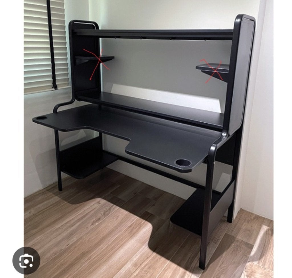 Ikea bureau, Huis en Inrichting, Ophalen, Zwart, Metaal, 74 cm