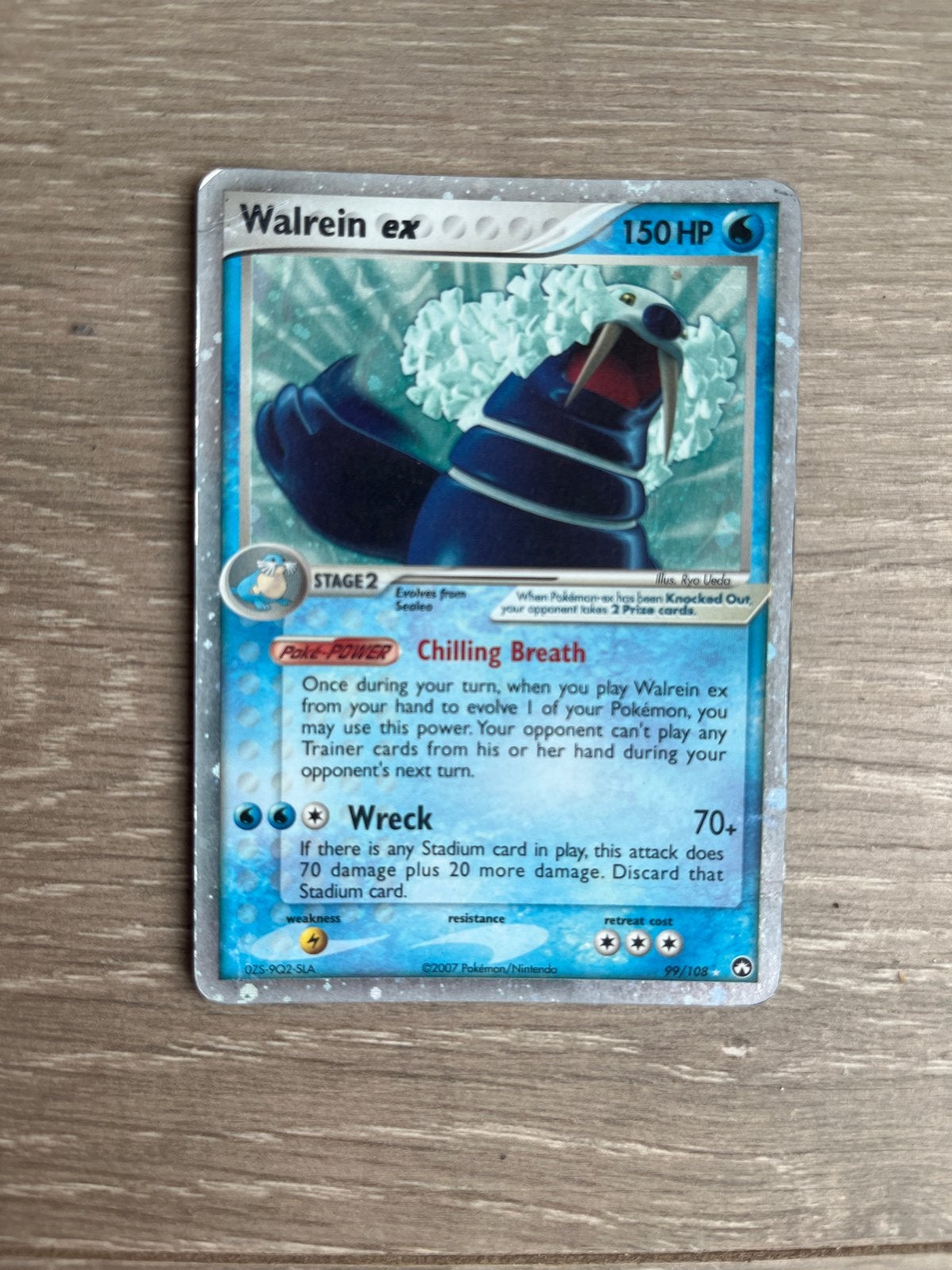 Walrein ex Pokémon kaart 99/108 Holo Rare EX Power Keepers, Ophalen of Verzenden, Gebruikt, Losse kaart