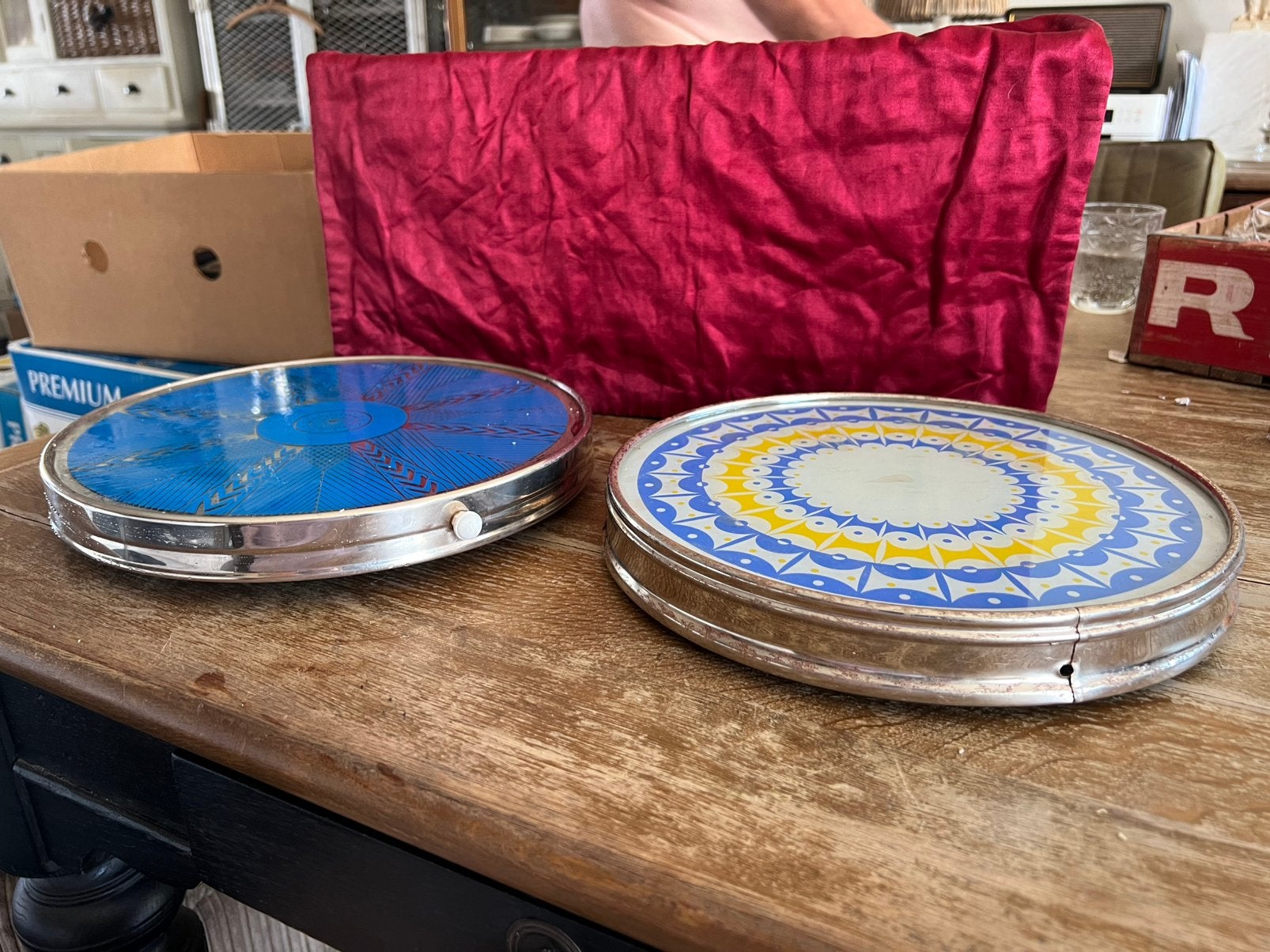 2 x VINTAGE TAARTPLATEAU, Antiek en Kunst, Ophalen of Verzenden