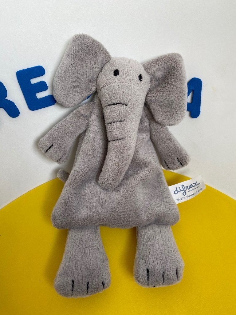 K2644 Difrax olifant olifantje grijs klein formaat, Ophalen of Verzenden, Zo goed als nieuw, Olifant