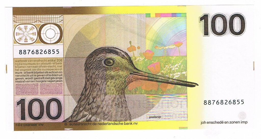 100 gulden 28 juli 1977 Snip UNC, Ophalen of Verzenden, 100 gulden, Los biljet