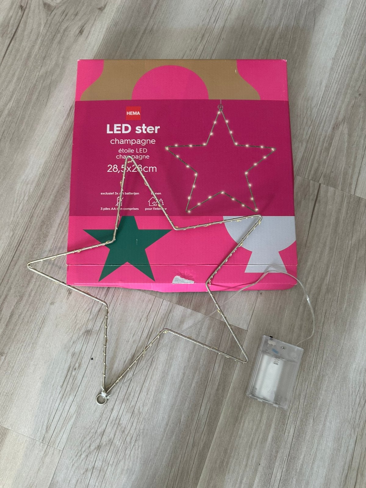Kerstster led verlichting op batterij nieuw, Diversen, Kerst, Ophalen of Verzenden, Nieuw