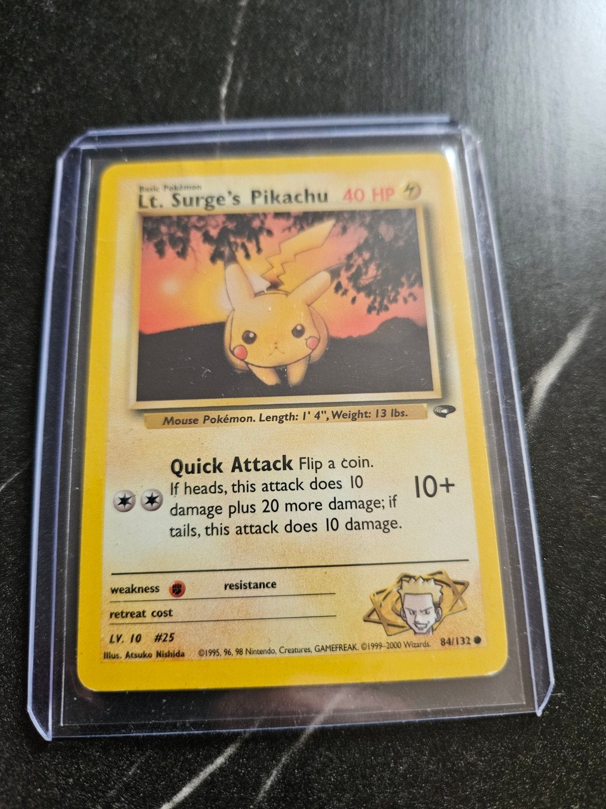 Lt. Surge's Pikachu Pokémon Kaart (84/132), Ophalen of Verzenden, Zo goed als nieuw, Losse kaart