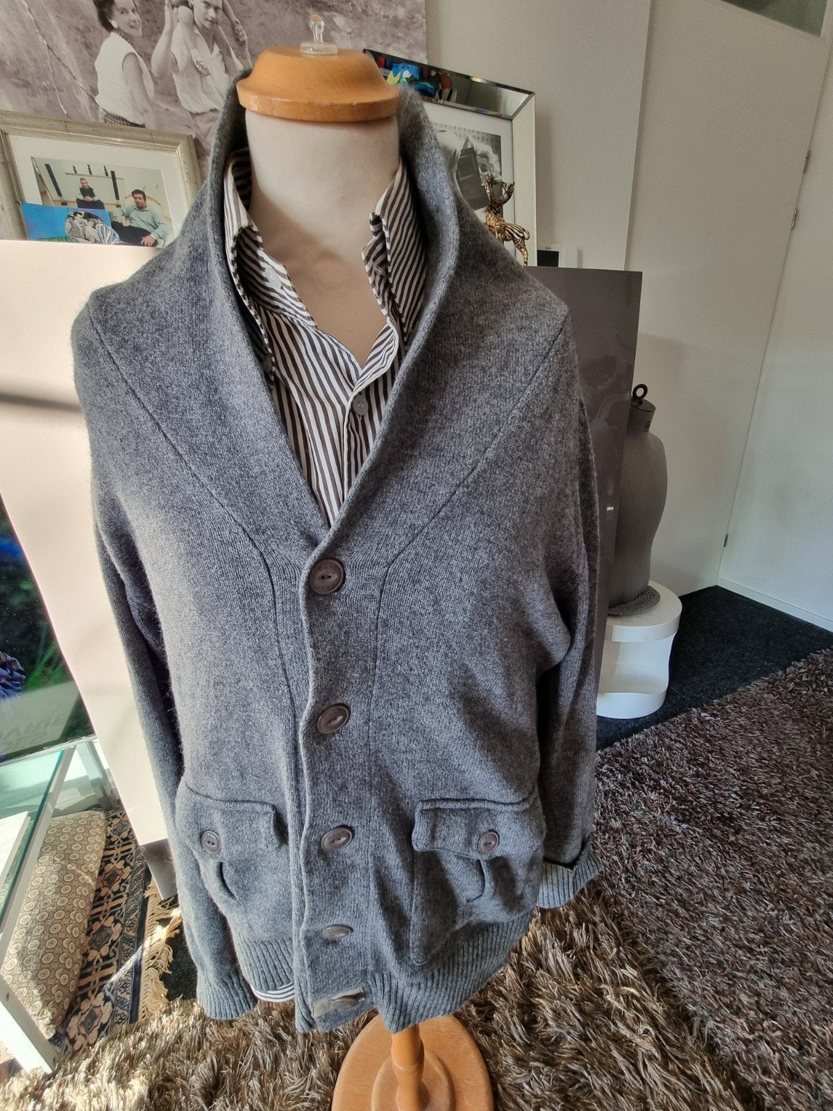 Gant wollen vest, maat L, grijs, uitmuntende conditie., Maat 52/54 (L), Ophalen of Verzenden, Zo goed als nieuw, Gant