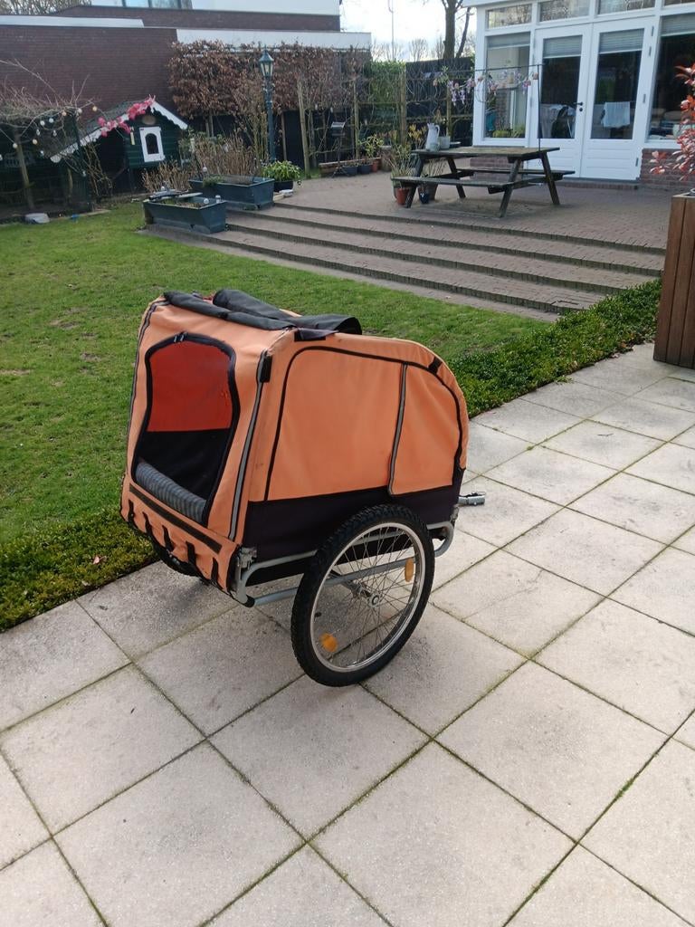 Honden fietskar, Fietsen en Brommers, Fietsaccessoires | Aanhangers en Karren, Gebruikt, Hondenkar, Minder dan 20 kg, Opvouwbaar