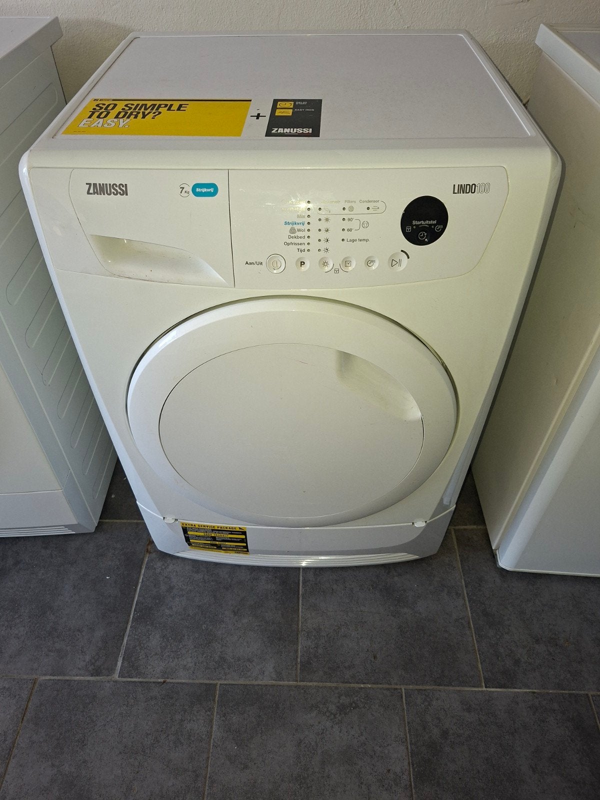 Zanussi condensdroger (7kg), Ophalen, 6 tot 8 kg, Gebruikt, Voorlader