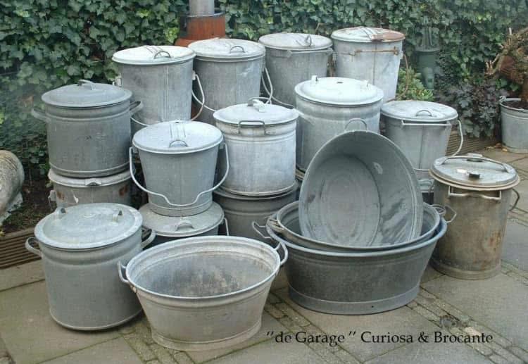 Zinken wasteil wasketel emmmer gieter, Ophalen, Zink, Zink, Zo goed als nieuw