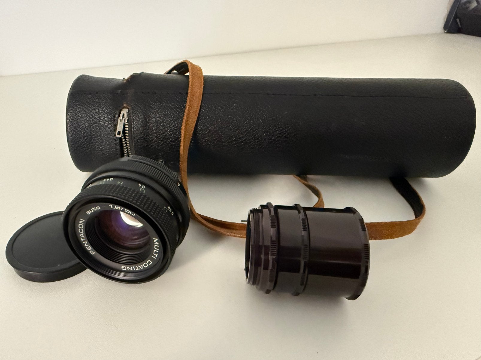 Pentacon Auto MC 50mm f/1.8 M42 objectief macro tussenringen, Ophalen, Lens of Lenzen