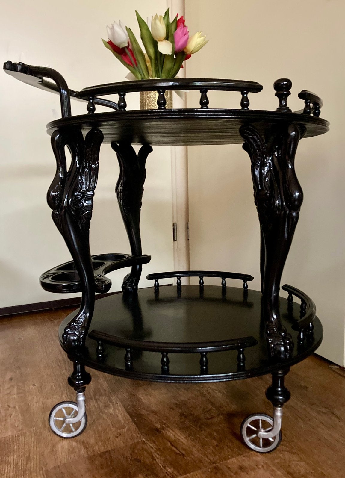 Ezio Bellotti drankwagen drank trolley Art Nouveau zwanen., Ophalen