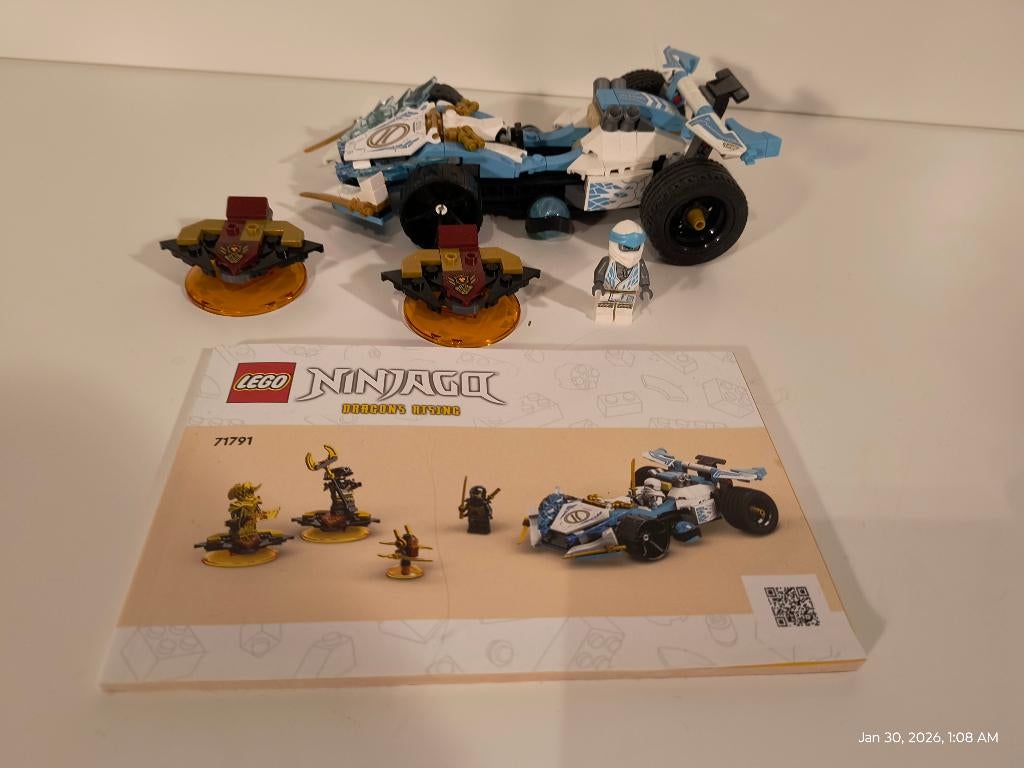 LEGO NINJAGO 71791 Zane’s Dragon Power Spinjitzu Race Car, Ophalen of Verzenden, Zo goed als nieuw, Complete set, Lego