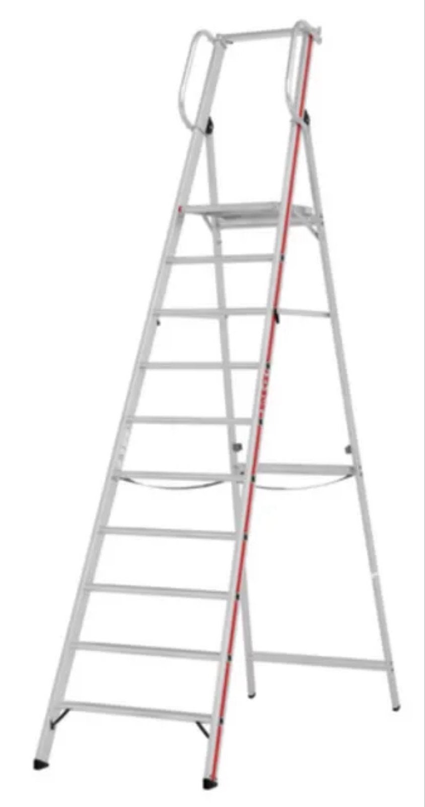 Hymer platformladder Bordes 10treden,aluminium, Doe-het-zelf en Verbouw, Ladders en Trappen, Ophalen of Verzenden, Zo goed als nieuw