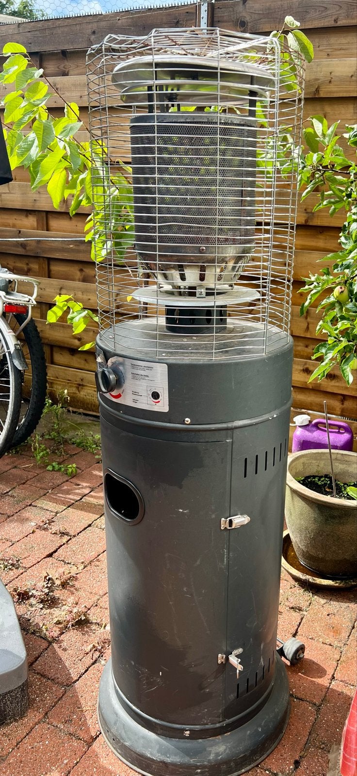 Loungeheater op gas - 1.30m hoog, heerlijk warm, Ophalen, Gebruikt, Gas, Vloer