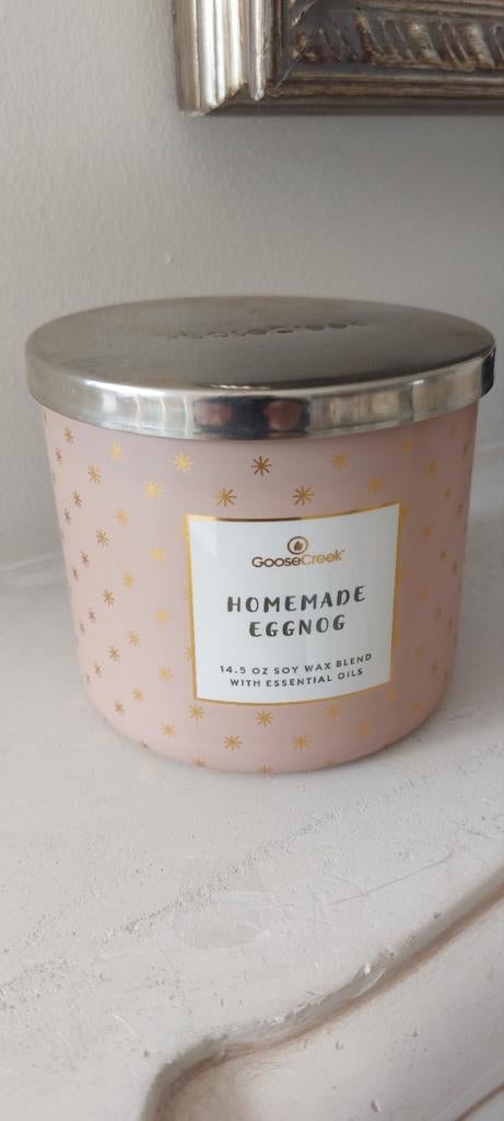 GooseCreek Homemade Eggnog 3-Wick-Candle, Ophalen of Verzenden, Nieuw, Overige materialen, Kaars