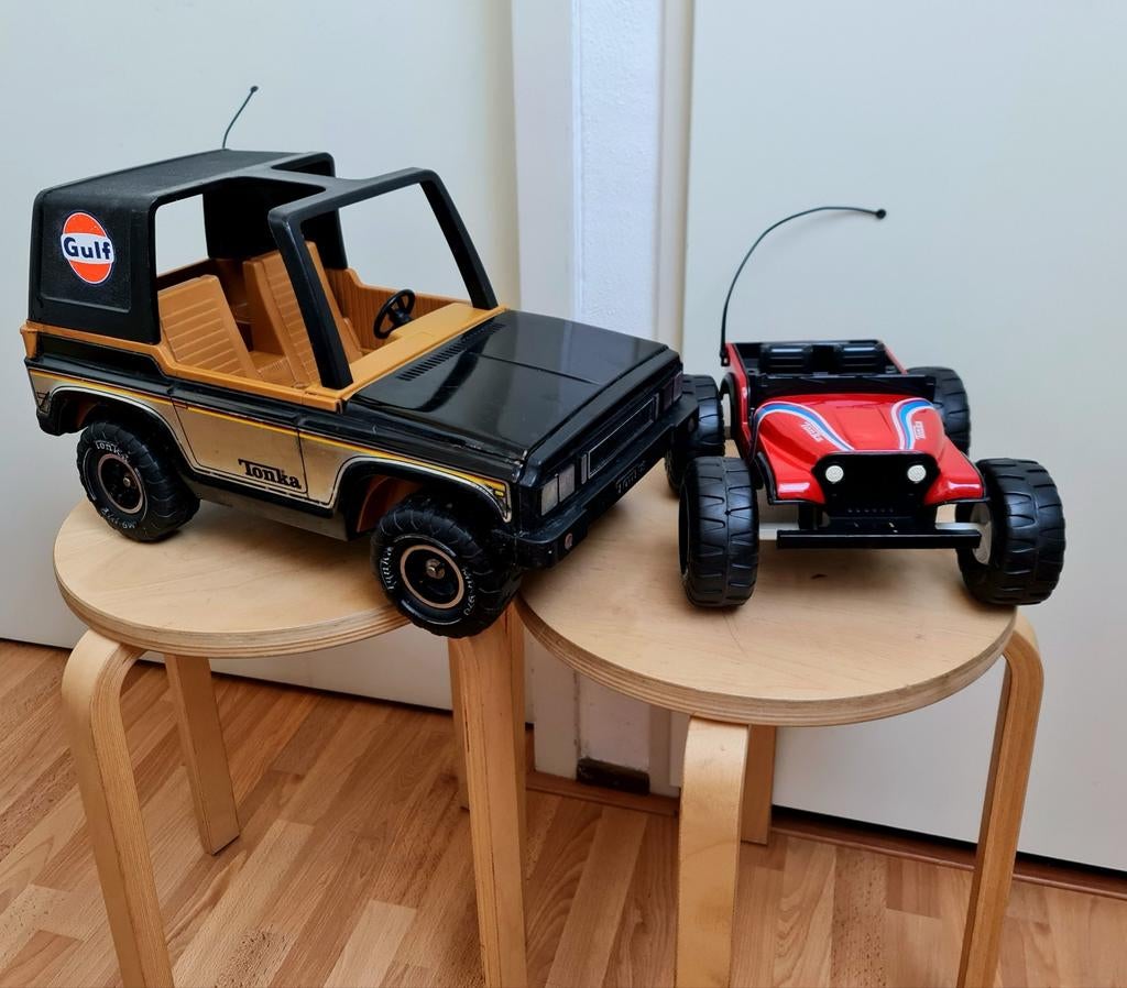 Tonka auto jeep Dune 1980  + Tonka Bronco groot + Tonka boot, Antiek en Kunst, Ophalen
