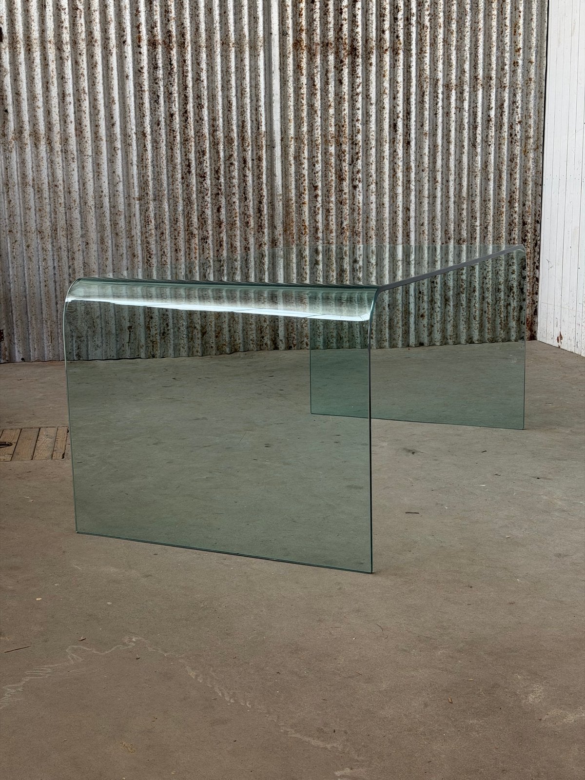 Glazen eettafel - Vintage design met lichte beschadiging, Ophalen, R, Gebruikt, A.