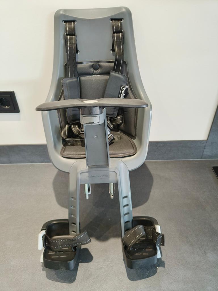 Bobike Exclusive Mini Plus voorzitje Urban Grey, Fietsen en Brommers, Ophalen, Voetsteuntjes, Voorzitje, Zo goed als nieuw