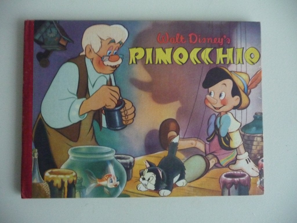Plaatjesboek - PINOCCHIO - van WALT DISNEY, 50-er jaren, Ophalen of Verzenden, Gelezen, Walt Disney, Plaatjesalbum